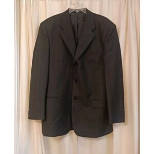 Pavone Reda Men's 40R Charcoal Gray 100% Wool‎ Serge Twill Blazer Made In Italy